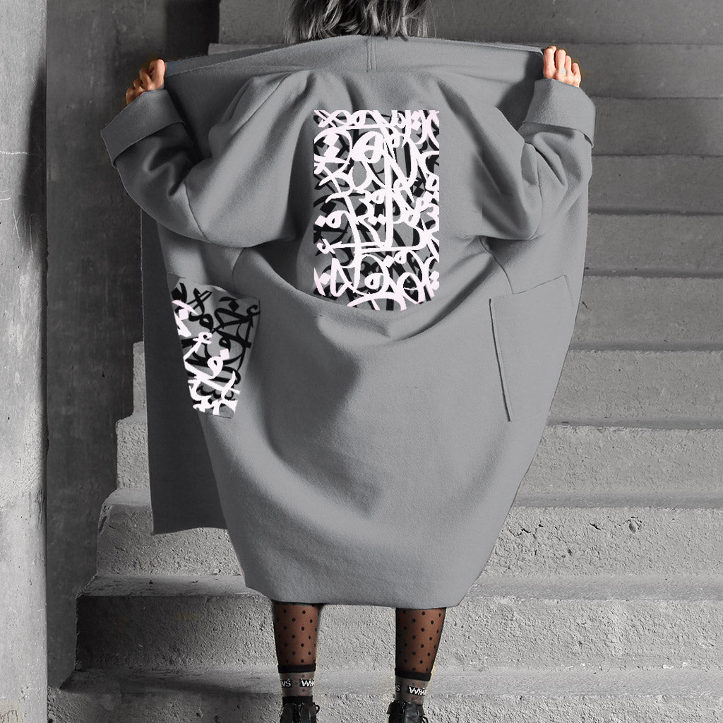 Caligraphy all over coat