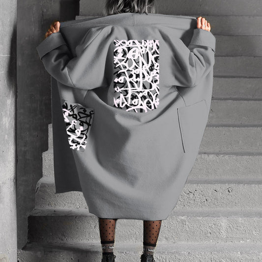 Caligraphy all over coat