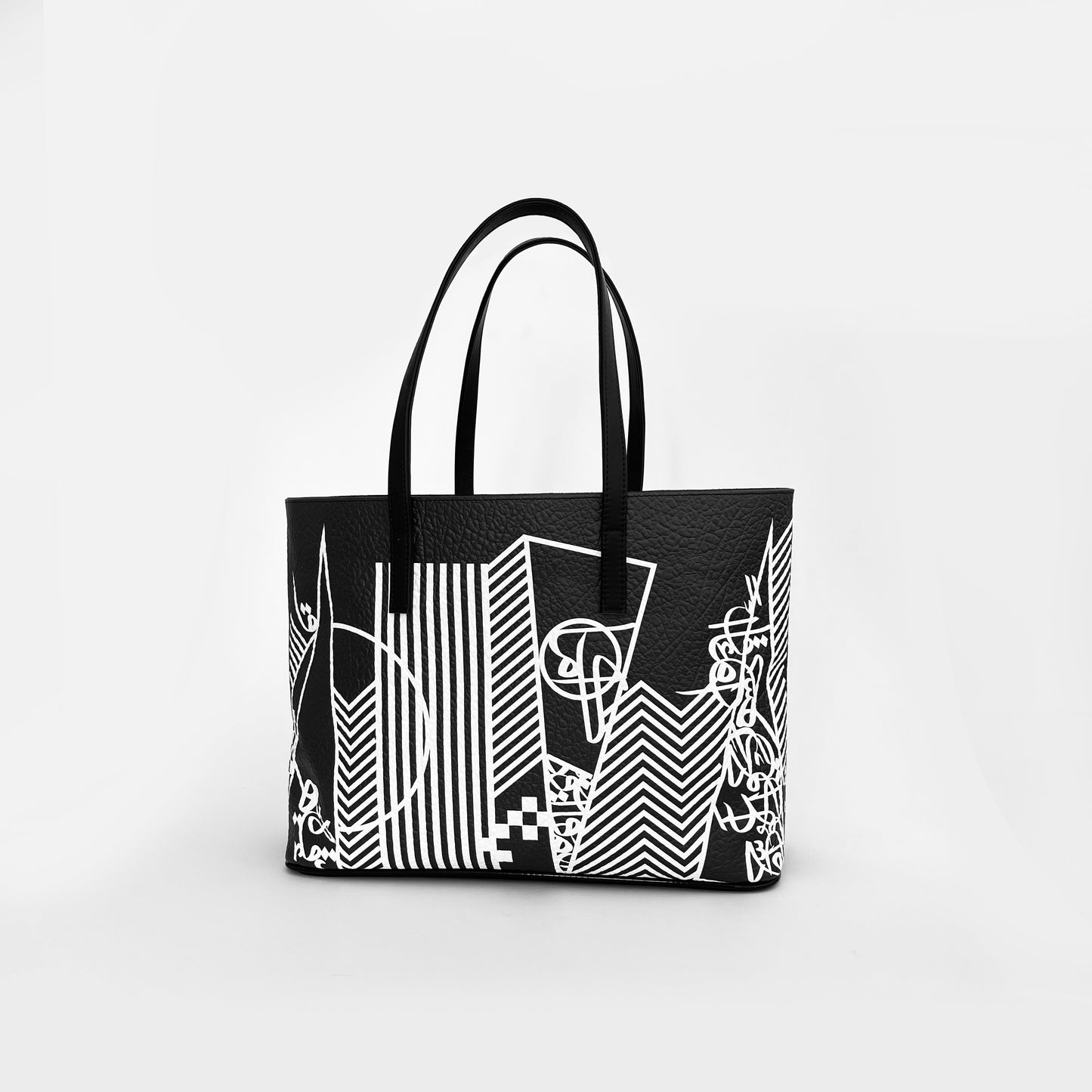 Caligraphy x shapes tote bag