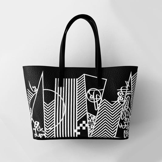 Caligraphy x shapes tote bag